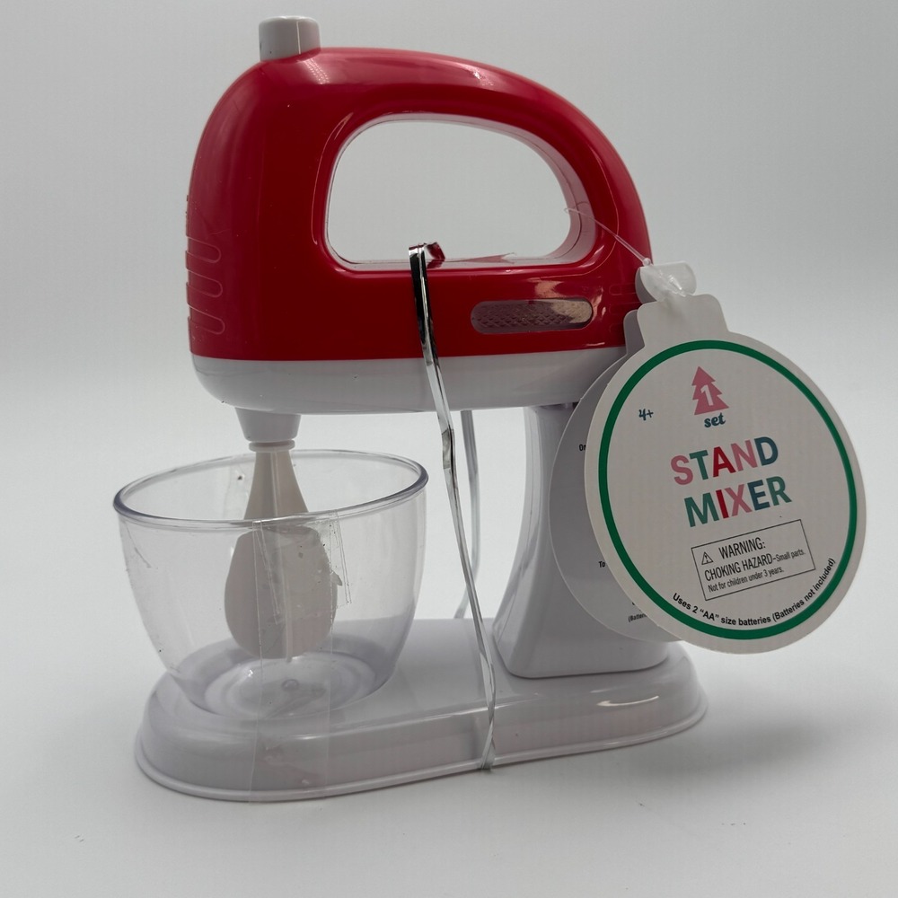 Ankyo Mini Stand Mixer Toy NIB Red White Kids Play Kitchen 8"